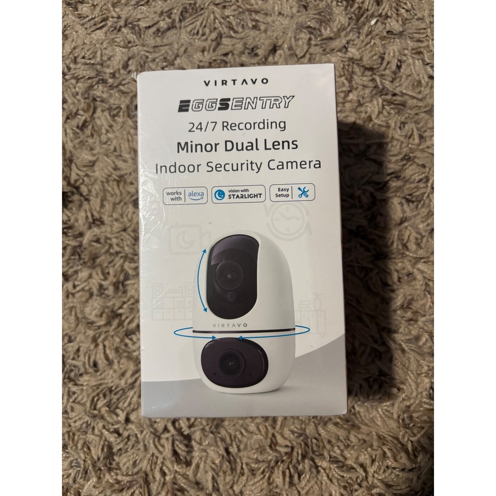Virtavo EggSentry Minor Dual Lens Indoor Security Camera 1080P AI Detection